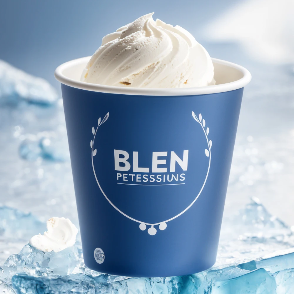 Take Away Ice Cream Cup 3oz-16oz Custom Printed Disposable Paper Cup With Spoon and Dome Lid Eco-Friendly