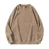 Washed round neck  coffee color