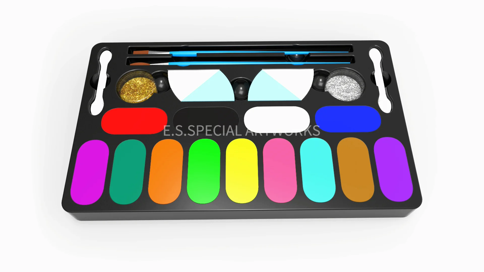 Halloween Water Activated Face Paint Kit Clown Makeup Uv Blacklight ...