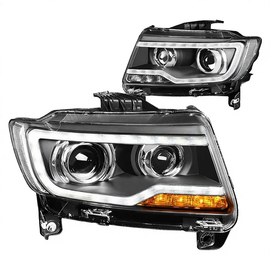 Modified HID Projector Headlight Assembly LED DRL for Jeep Compass 2011-2016 JY-BA-115