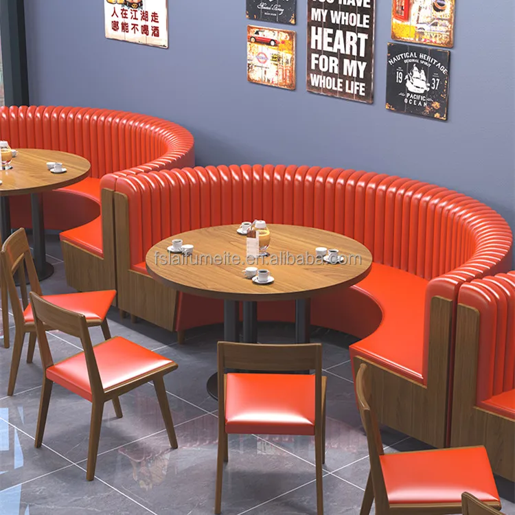 Factory Price Luxury Restaurant Wood Tables And Chairs Half Round