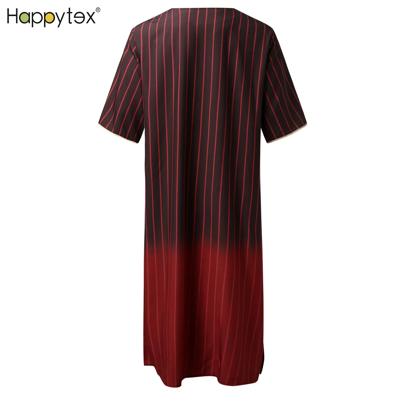 High Quality Printing V Neck Islamic Ethnic Clothes Saudi Arabia Traditional Muslim Dress Men With Printing for Summer Outdoor