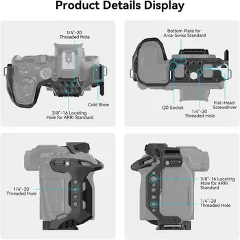 SmallRig Aluminum Alloy R7 Cage with Quick Release Plate for Arca Stand for Canon R7 4003 detail image