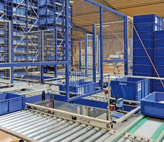Mini Load ASRS Warehouse Automation System with Stacking Racks & Shelves