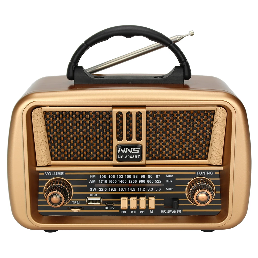 Retro FM AM SW Radio with Built-in Transformer - NS-8068BT