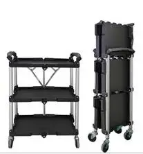 White Kitchenware Collection Trolley Food Service Trolley Fold Cart