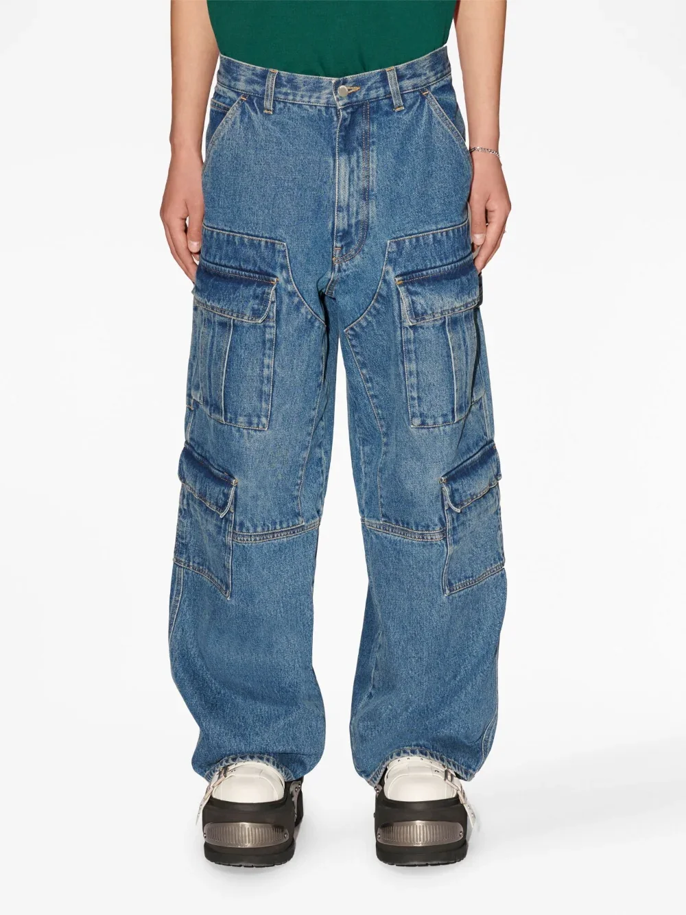 Streetwear Mens Clothing Denim Jacket Pants Casual Loose Mens Denim