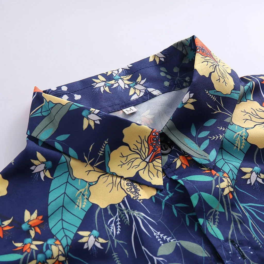 Custom men long sleeve shirt design summer beach hawaii men clothes sublimation printing button up t shirts