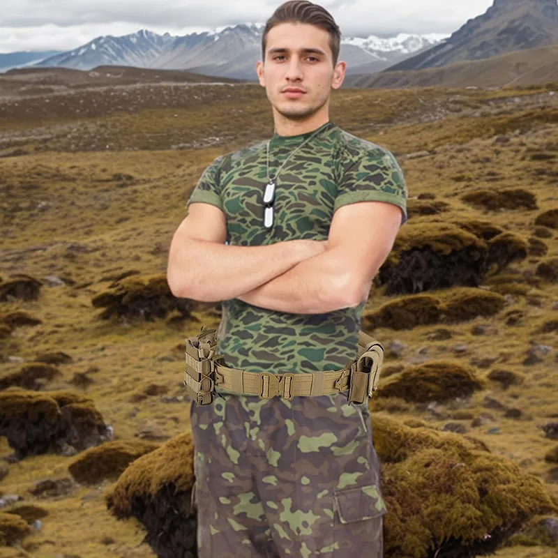 Detachable Utility Belt Adjustable Comfortable Heavy Duty Tactical Belt for Daily Commuting Hunting Simulated Training