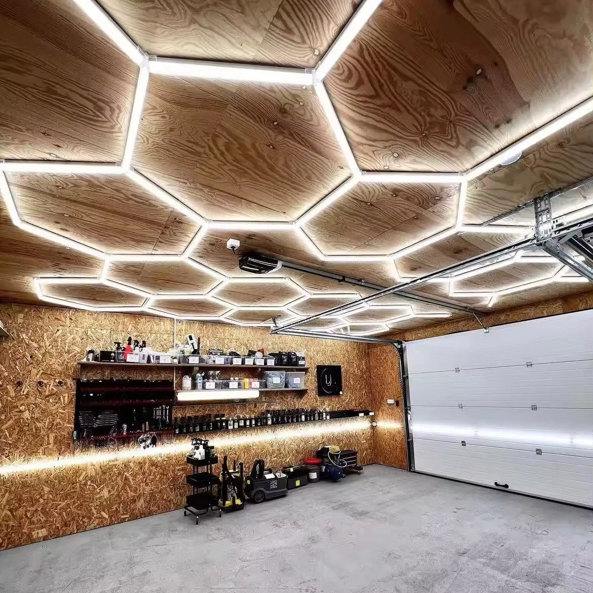 Customized LED Hexagonal Light Garage Hexagon Lighting Car Detailing Shop Led Roof Light