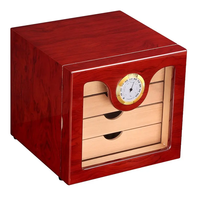 Luxury Custom Packaging Manufacturer Color  Glossing Empty Humidor Wood Cigar Boxes Wholesale