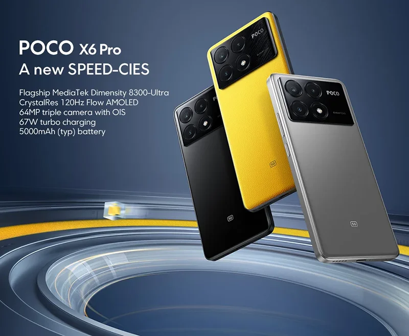 PO CO X6 Pro Global Version Dimensity 8300 Ultra 6.67" 1.5K Flow AMOLED Display 64MP NFC 67W Turbo Charging Smartphone 5G
