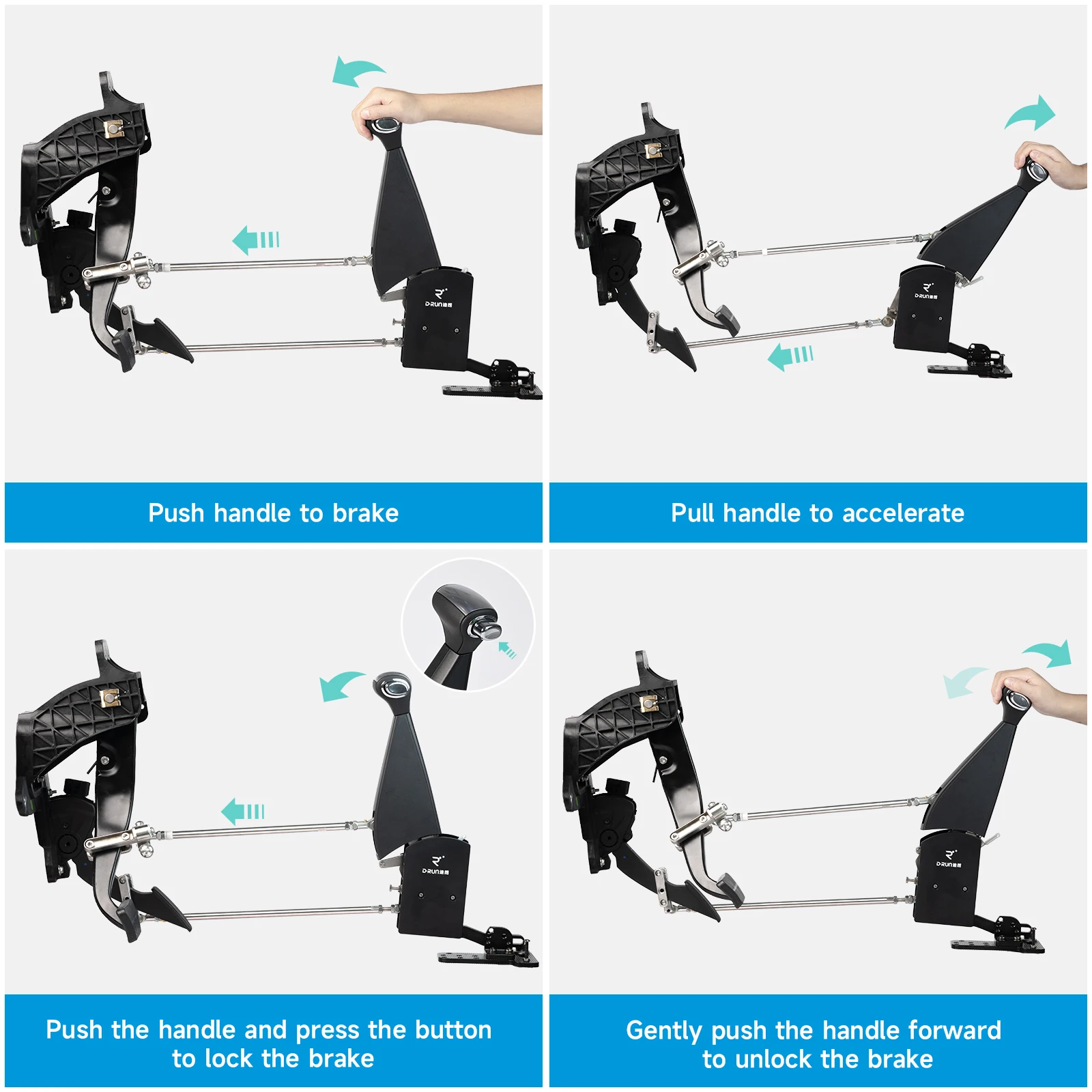 Handicap Hand Control for Disabled Drivers Car Driving Assistance Push Pull Control Brake Throttle