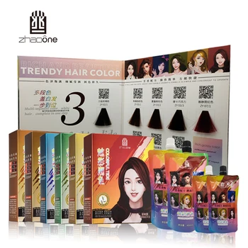 Zhaoone In Stock Clean Water Last Fragrance Black Brown Red Blue Green Hair Color Dye Cream 10 Colors For Salon