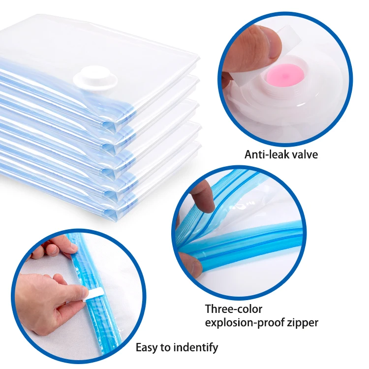 Reusable Vacuum Bags Compressed Space Saver Clothing Bag Travel Hand