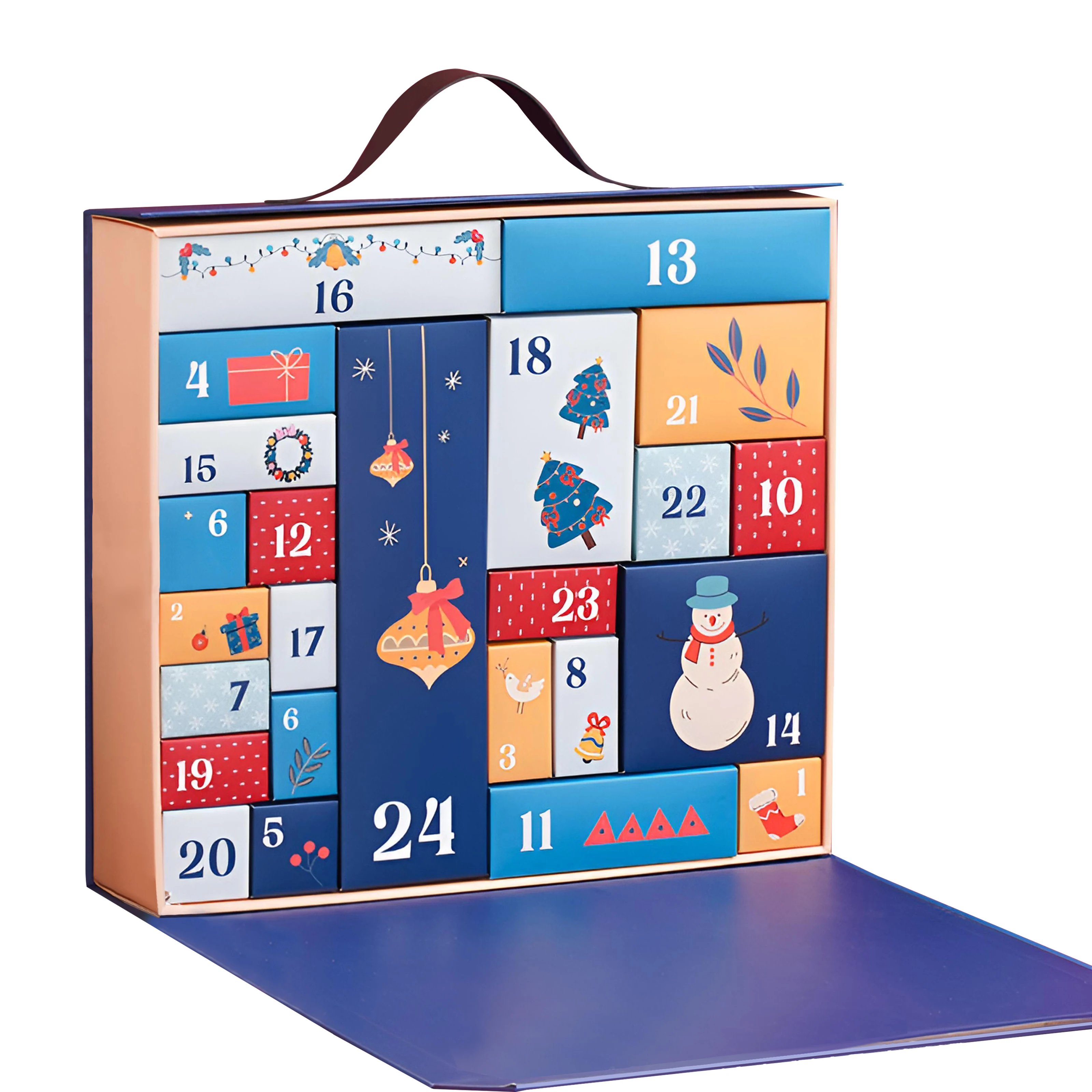 2023 Advent Calendar Box Factory Print Cardboard Gift Paper Packaging Custom Advent Calendar Box