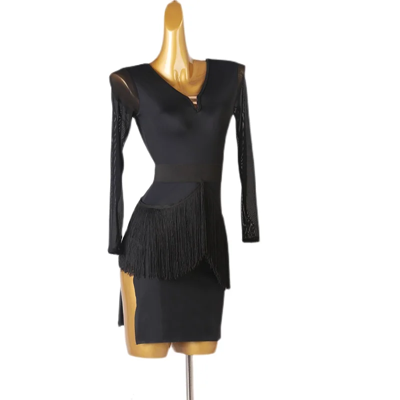 Профессиональная одежда для латиноамериканских танцев OCTLQ294, одежда для художественного обследования, танцевальная юбка