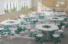 Sky Blue Combination Desk and Chair Sets