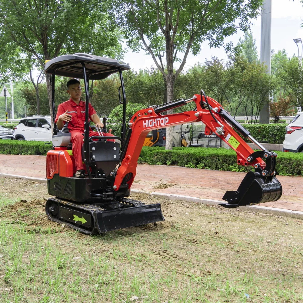 1-tonn grävmasin, ny dieselmotor med EURO 5- och EPA-certifikat, pilotdrift och svängbar boom
