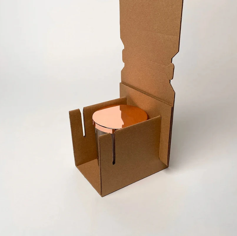 JiuRun Customer Kraft Straight Sided Tumbler Shipping Box for Candle Jar Glass Bottle supplier