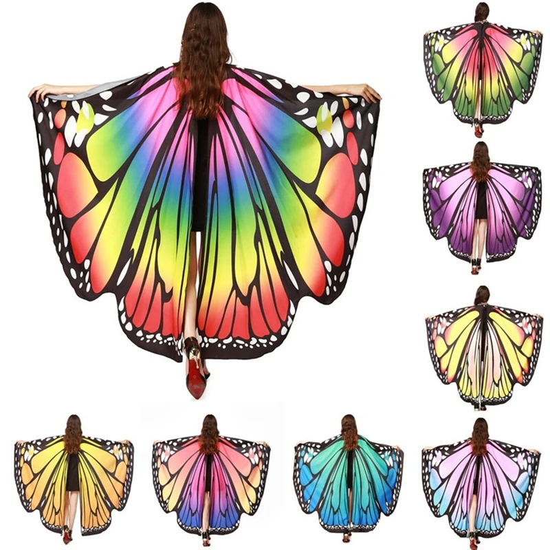 Ali Di Farfalla Per Bambine – Set 3 Pezzi: Mantella, Maschera E Fermagli Per Capelli, Costume Carnevale