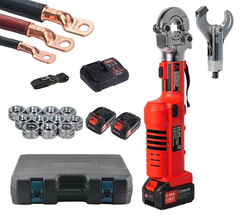 ES-300/65C 2-in-1 Battery Powered Hydraulic Crimper and Cutter for Copper Aluminum Lugs up to 300mm²