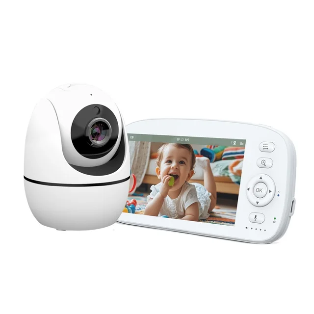 5000mAh Battery 5 Inch Screen Night Vision Sound Detection Baby Surveillance Camera Video Baby Monitor with PTZ Camera and Audio