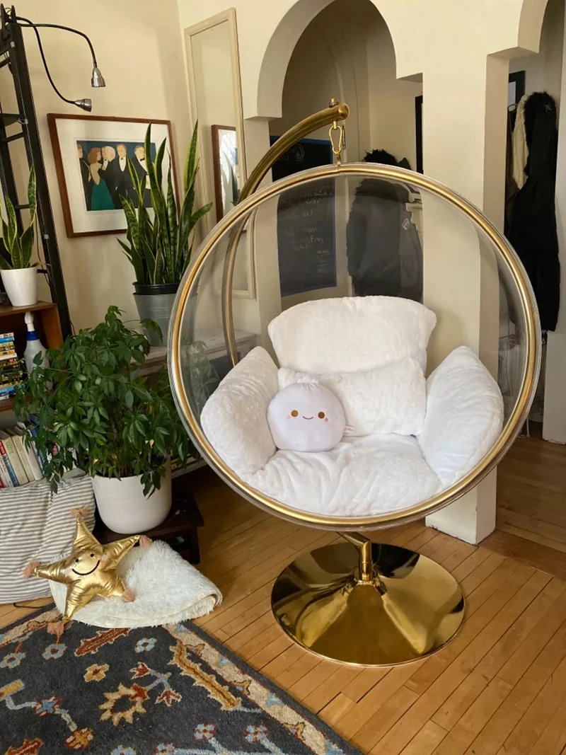 Outdoor Acrylic Egg Chair Swing Hanging Egg Chair Garden Single Swings