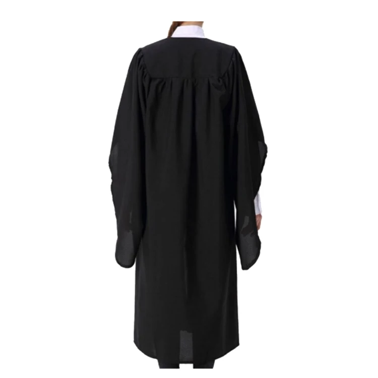 Custom Matte Economy UK Bachelor Graduation Gown with Bat Wing Sleeves manufacture