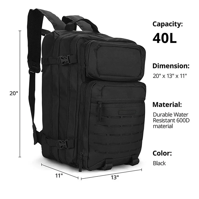 High Quality Outdoor Camouflage Tactical Backpack High Capacity Hunting Backpack Waterproof Training Assault Rucksack