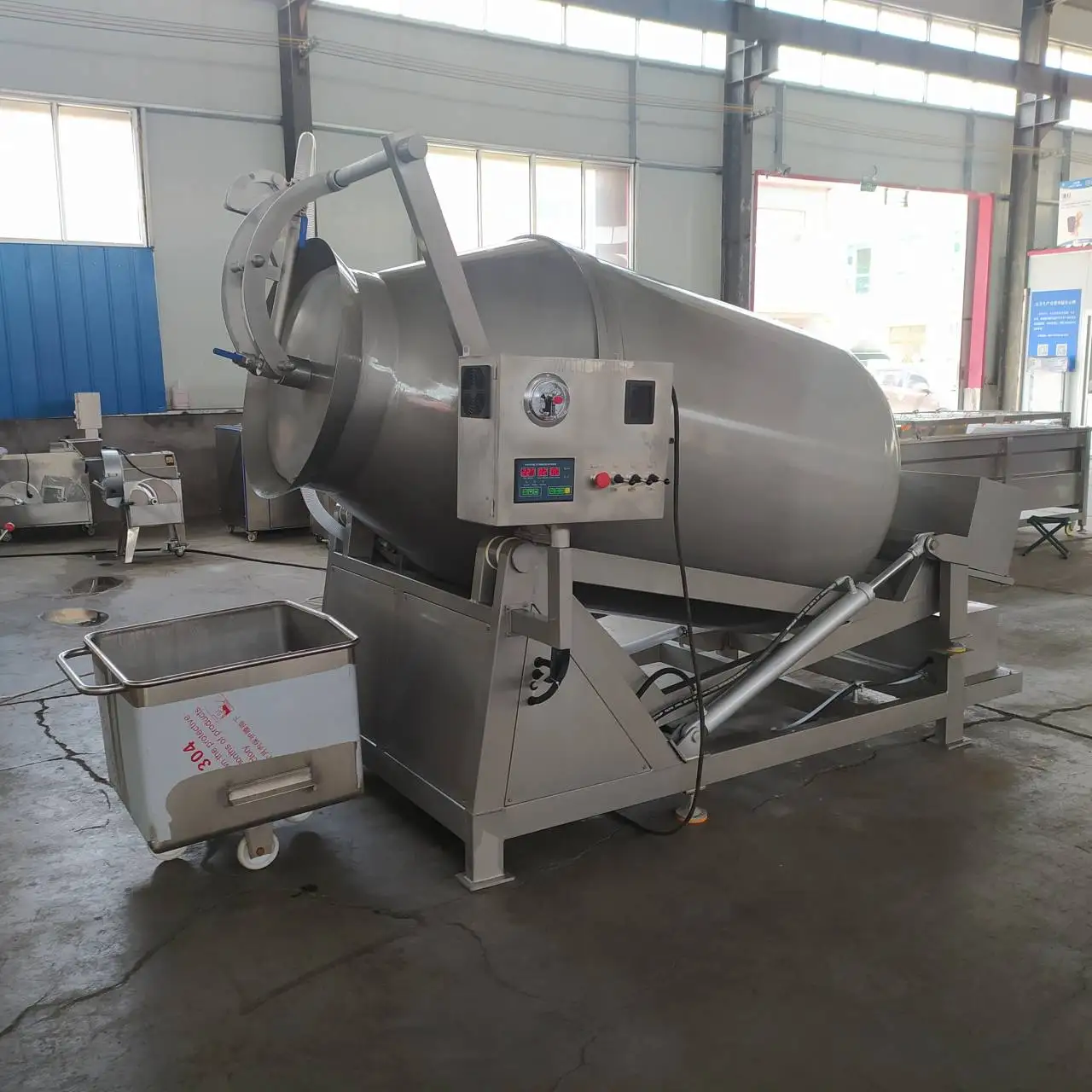 Automatic Marinating Marinator Salt Equipment 2000L Vacuum Machine 2500L Hydraulic Vacuum Tumbler for Meat Processing details