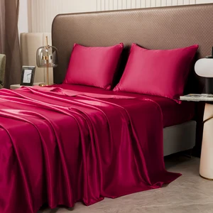 Hot Sale Custom Four Season 100% Polyester Microfiber Silky Satin Hotel Bedroom Bedding Set