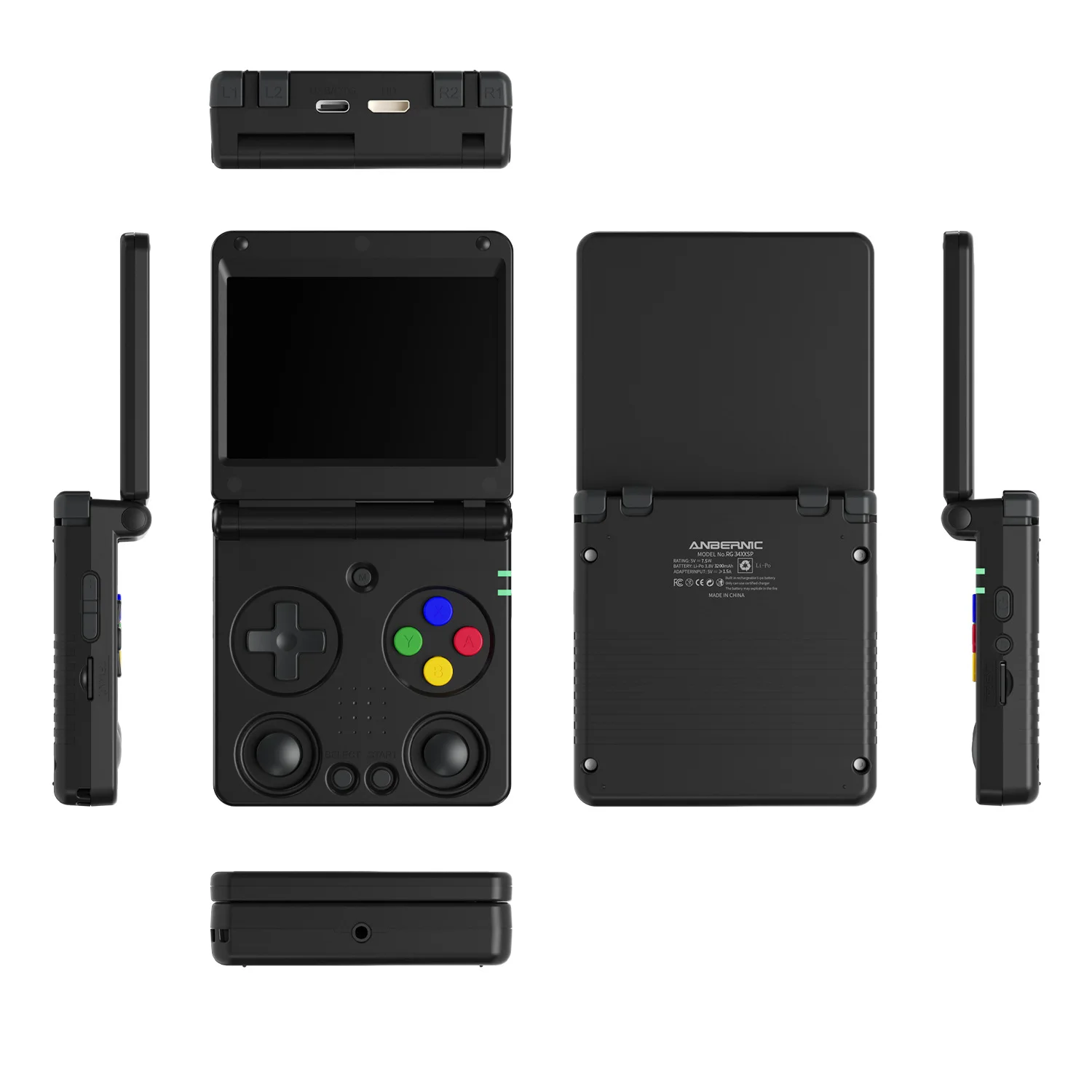 Anbernic RG34XXSP - Portable Linux Gaming Device with 64GB Storage