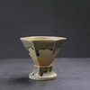 211-c small bottom diamond coffee cup-flow glaze green -170ml