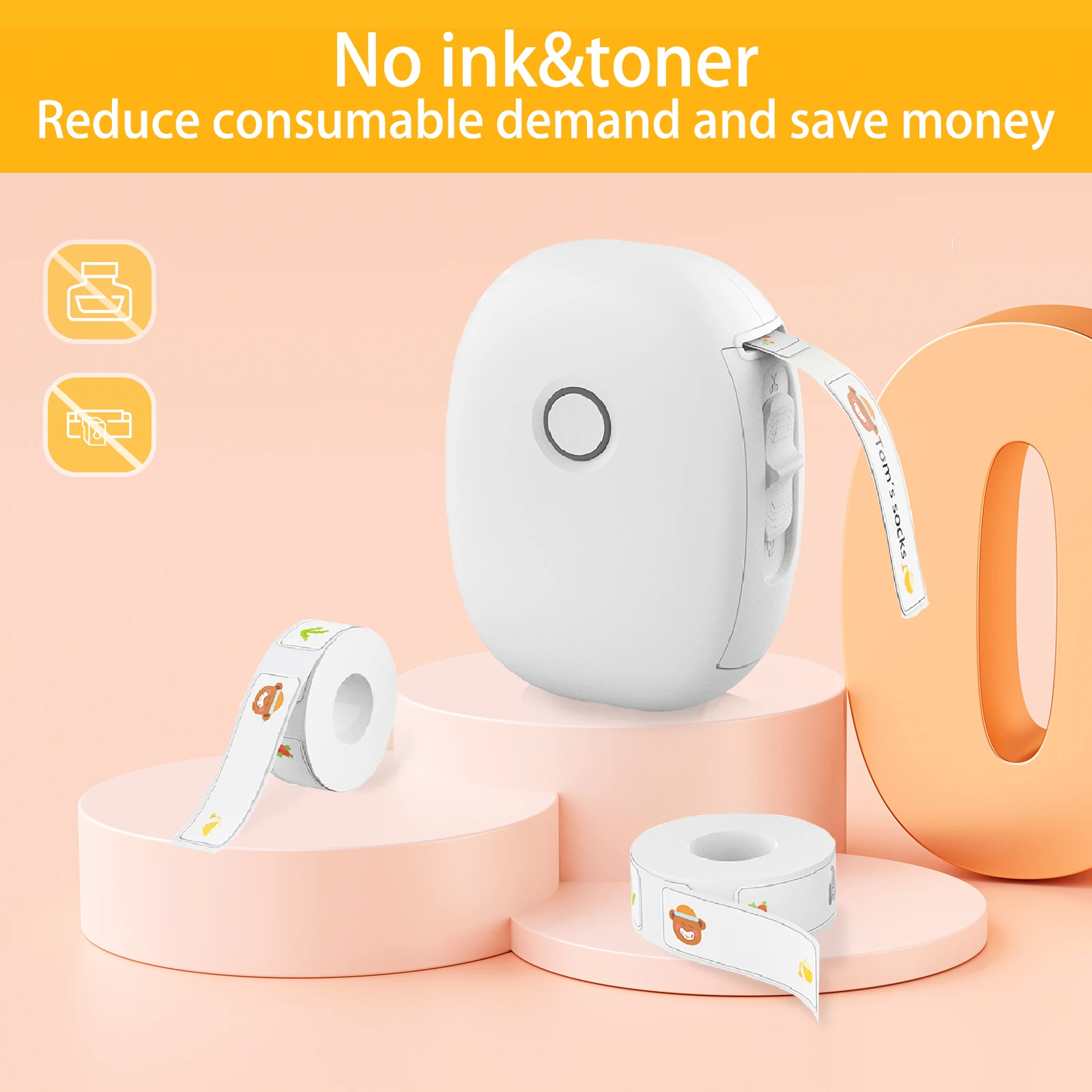 Low Cost Mini Label Mini Printer with Roll Paper Inside Name Sticker Label Printing Machine Portable BT Mini Phone Printer2