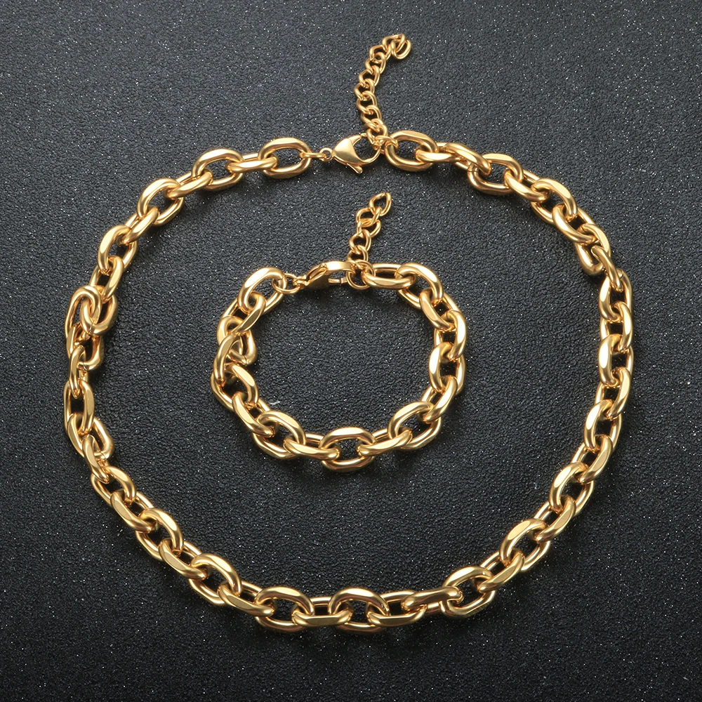 Tarnish Free Waterproof Jewelry 2022 Thick Cable Chain Link Necklace