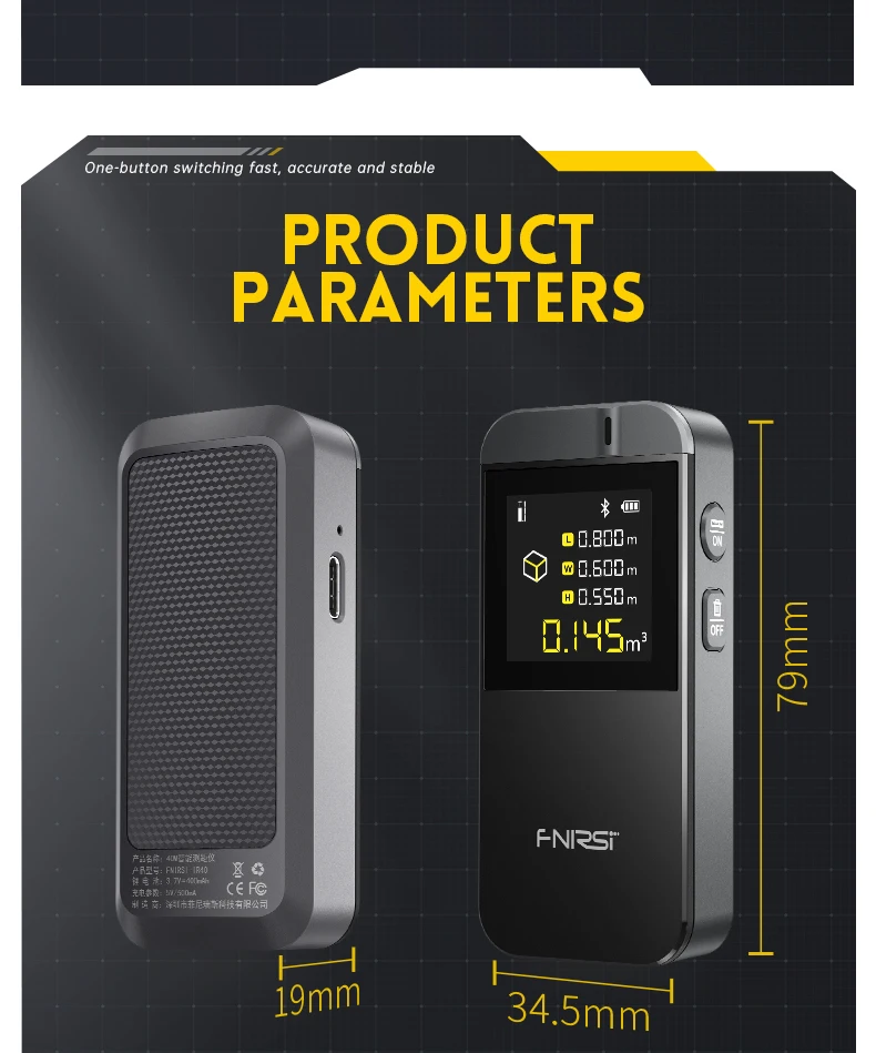 Home Decoration Measurement Instruments FNIRSI IR40 40 Meter Smart ...
