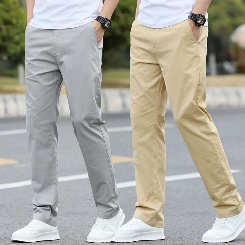 Plus Size Mens Trousers  Cotton Straight Trousers  Mens Cotton Trousers   Spring  Aliexpress