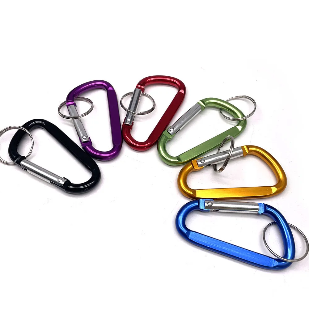Flat Aluminum D Shape Camping Water Bottle Mini Keychain Hook Clip Aluminum 2 Inch Small Carabiner