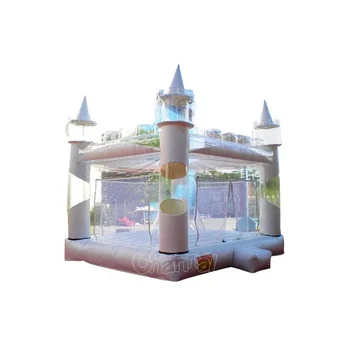 White Transparent Crystal Clear Wedding Inflatable Jumping Castle For Adults And Kids