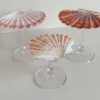 Vaso de cristal con base de vieira rosa