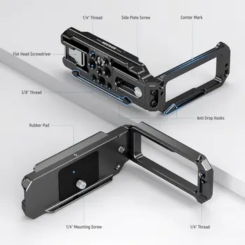 NEEWER L Bracket for   LUMIX S5 II/S5 II X, Aluminium, Quick Change Horizontal and Vertical Side Plate Extensible Arca detail image