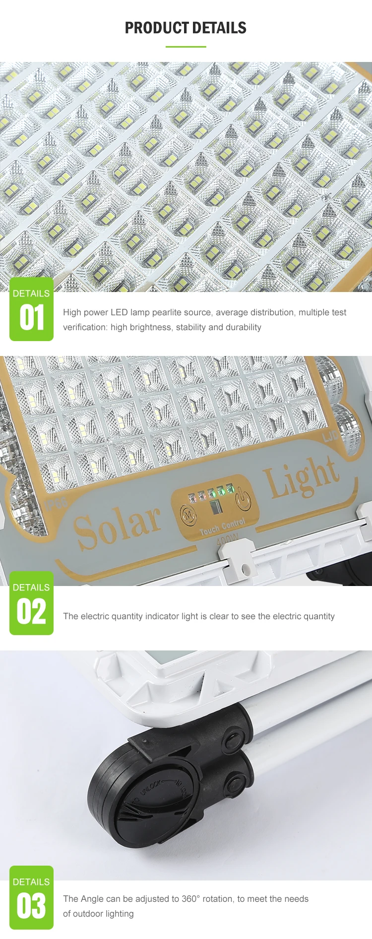 High Efficiency Outdoor Camping Emergency Light USB Charging 100W 150W 200W 300W 400W Solar LED Flood Light