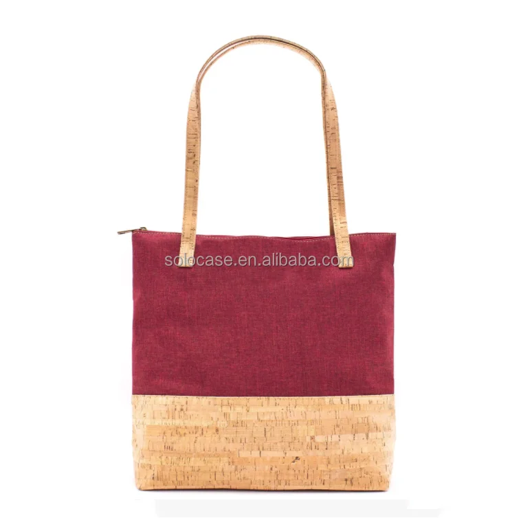 Vegan Natural Wood Shoulder Shopping Bag