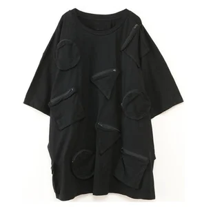 Wholesale China Factory Custom 100% Cotton Streetwear T-shirt Loose Fit Drop Shoulder Black Top Unisex Tops & Shirts