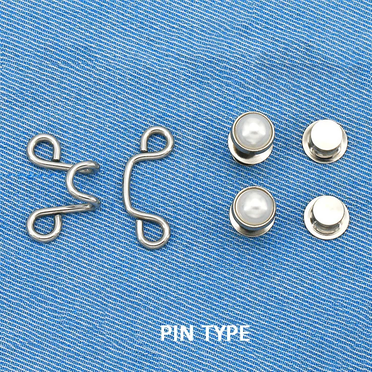 YN Make Tighter Button Adjuster for Pants Jeans Skirt Sleeves Jean Button Pins No Sewing Pants Clips Waist Buckle Set