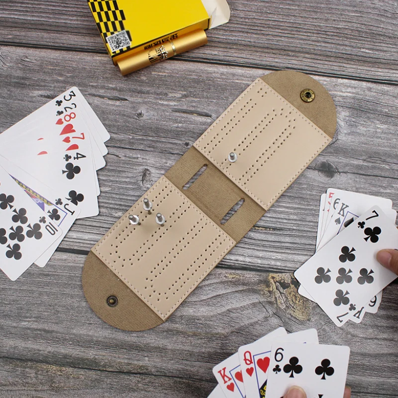 Cribbage Board Leather Folding Cribbage Set Card Game Board With Pegs Buy Amazon Cribbage