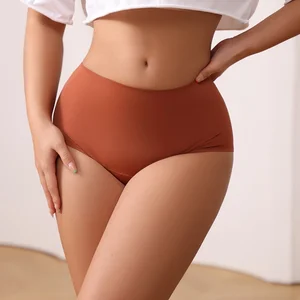 European American Plus Size Four-Layer Seamless Mid-Waist Physiological Underwear for Ladies Cotton Crotch Panties High Quality