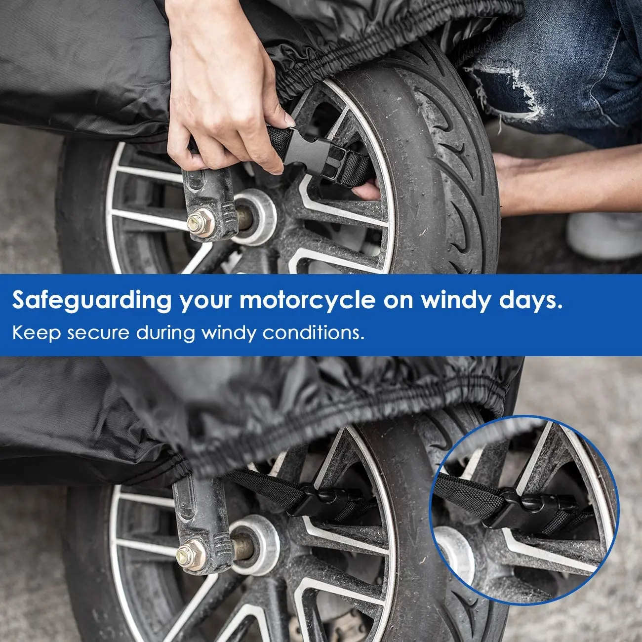 Всесезонный Универсальный водонепроницаемый защитный чехол для солнцезащитного мотоцикла с отверстиями и замком устойчивый к