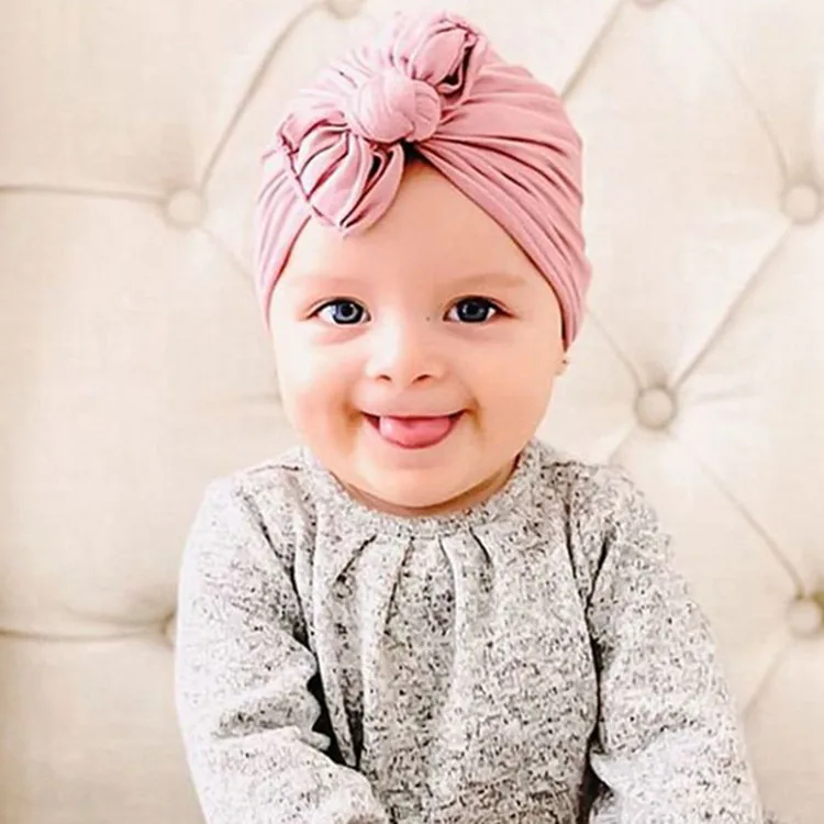 Baby Girls Newborn Headband Hat Infant Soft Cute Turban Knotted Head Wrap